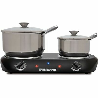 Estufa Electrica Doble Portatil 1800W Placa de Cocina 2 Quemadores Negro Ligero - Fresh Stock Dated October 2025