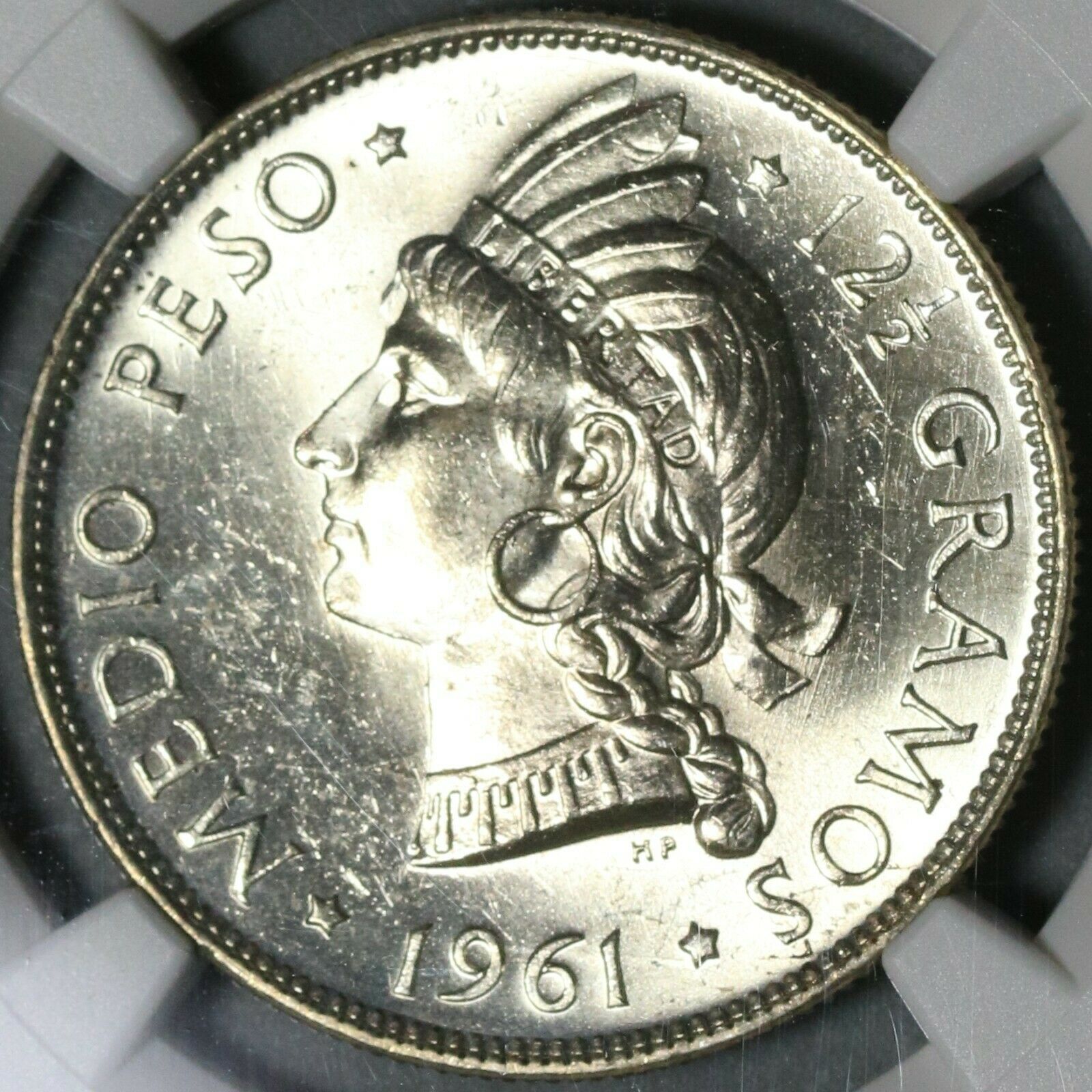 1961 NGC MS 65 Dominican Republic Medio 1/2 Peso Coin GEM BU (20101801C) - Fresh Stock Dated October 2025