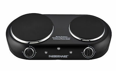 Estufa Electrica Doble Portatil 1800W Placa de Cocina 2 Quemadores Negro Ligero - Fresh Stock Dated October 2025