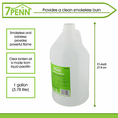 7Penn Odorless Smokeless Lamp Oil Fluid - 1 Gal Clear Paraffin Oil Lantern Fuel - Fresh Stock Dated October 2025