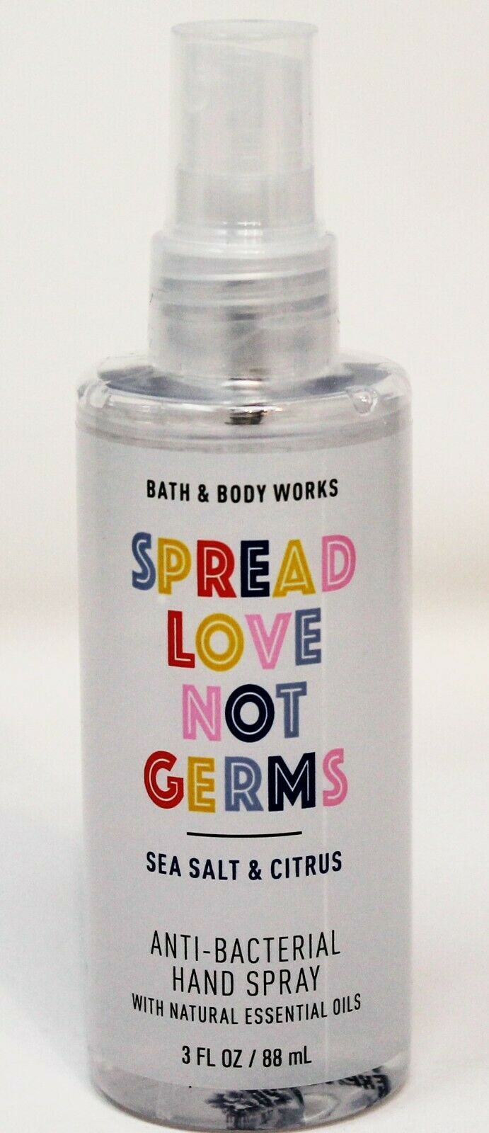 Bath & Body Works Hand Sanitizer Spray + Gel Anti Bac 3 oz SPREAD LOVE NOT GERMS - Fresh Stock Dated October 2025
