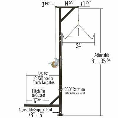 Kill Shot DEER-HOIST-SWEIVEL Deluxe Hitch-Mounted Deer Hoist with Swivel & Gamb - Fresh Stock Dated October 2025