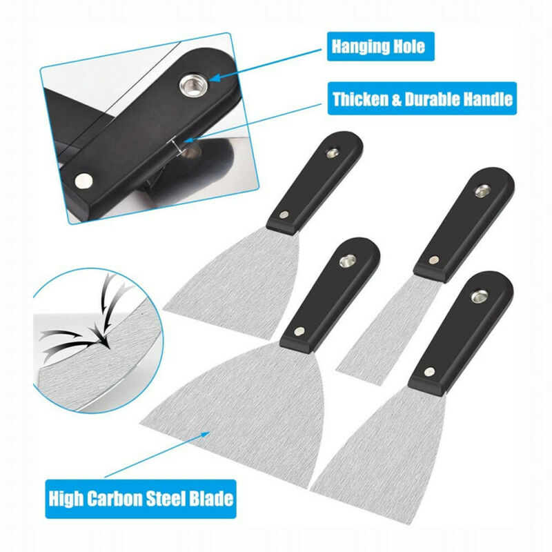 7Pcs Putty Knife Set Carbon Steel Drywall Scrapers Tools 1