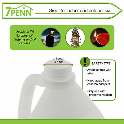 7Penn Odorless Smokeless Lamp Oil Fluid - 1 Gal Clear Paraffin Oil Lantern Fuel - Fresh Stock Dated October 2025