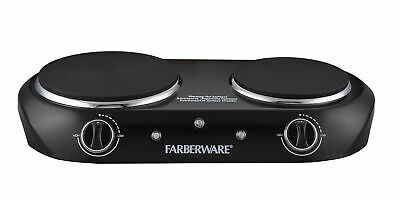 Estufa Electrica Doble Portatil 1800W Placa de Cocina 2 Quemadores Negro Ligero - Fresh Stock Dated October 2025