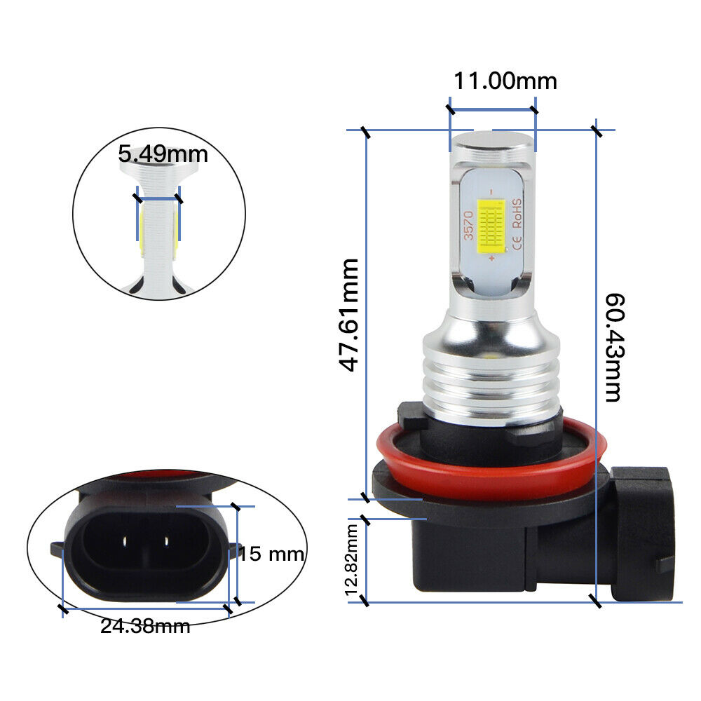 2x H9 LED Headlight Bulb High Beam For Suzuki GSXR600 GSXR750 GSXR1000 06 07-16 - Fresh Stock Dated October 2025