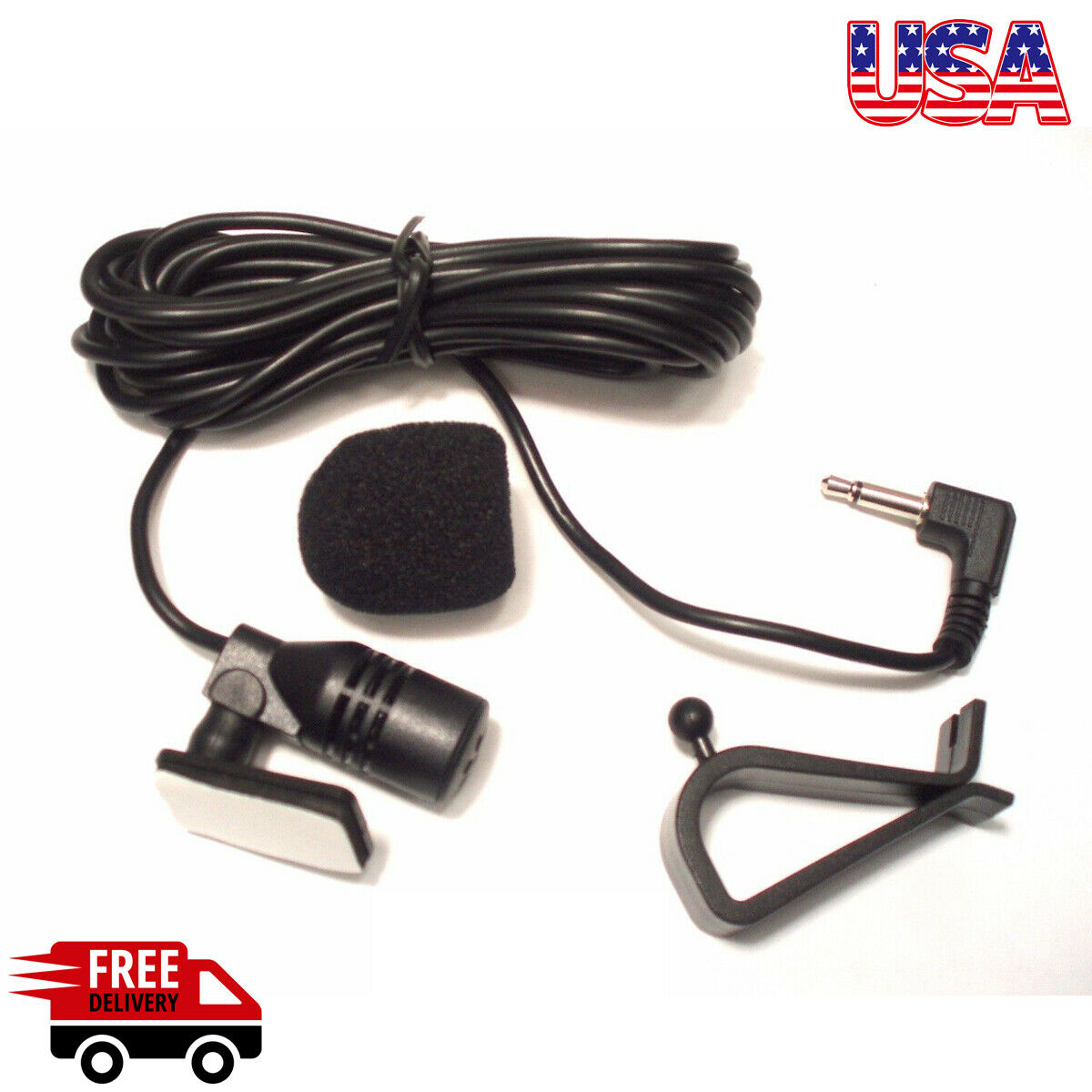 3.5mm External Mic for Kenwood Sony Alpine JVC Clarion Car Stereo Microphone - Fresh Stock Dated October 2025