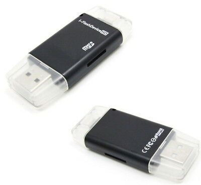 Black USB Flash Drive TF Card Reader For iPhone X 8 7 6S 6 Plus 5S FOR iPad PC - Fresh Stock Dated October 2025