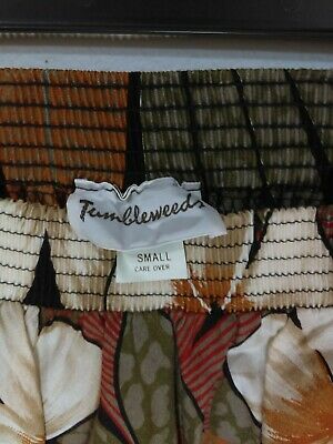 Vintage Tumbleweeds Prairie Skirt Small Multicolor Floral Elastic High Waist - Fresh Stock Dated October 2025