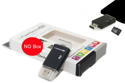 Black USB Flash Drive TF Card Reader For iPhone X 8 7 6S 6 Plus 5S FOR iPad PC - Fresh Stock Dated October 2025