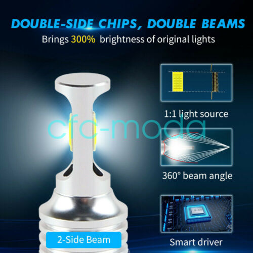 2pcs H4 9003 HB2 6000k SUPER WHITE LED Headlights Bulbs Kit High/Low Beam - Fresh Stock Dated October 2025