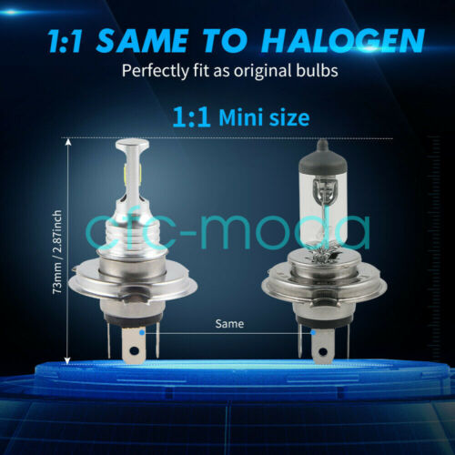 2pcs H4 9003 HB2 6000k SUPER WHITE LED Headlights Bulbs Kit High/Low Beam - Fresh Stock Dated October 2025