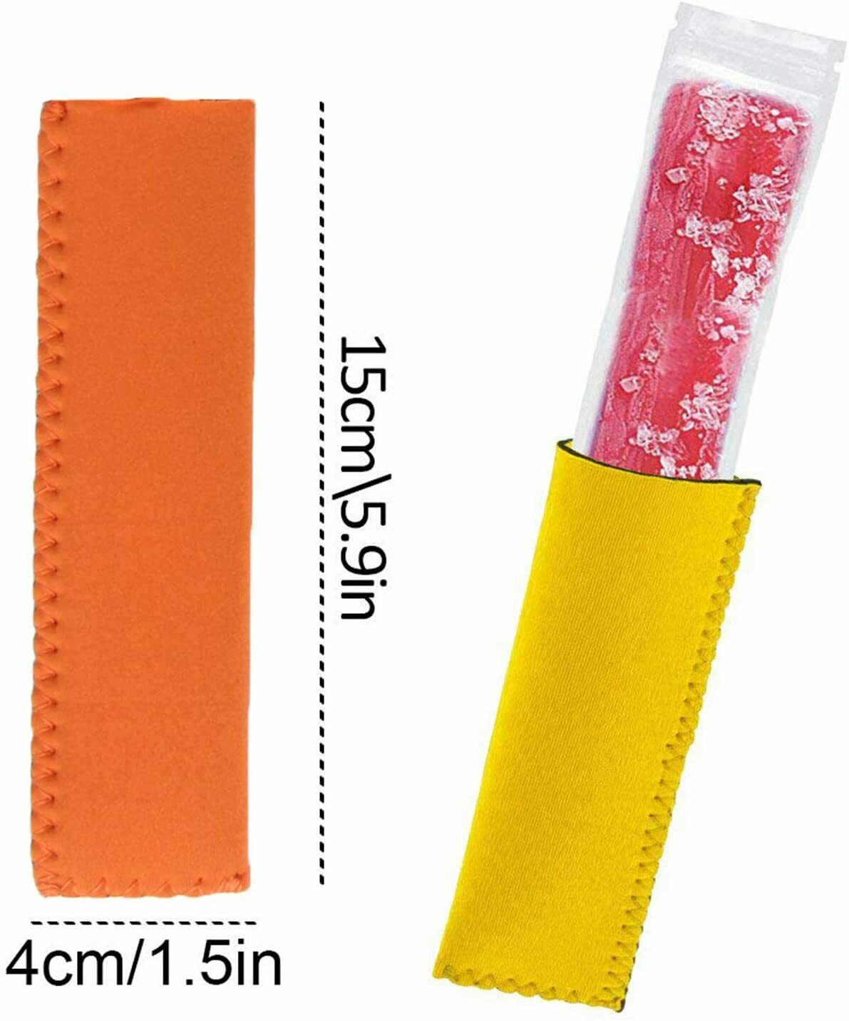 24PCS Popsicle Holders Ice Pop Neoprene Insulator Sleeves Freezer Bags 8 Colors - Fresh Stock Dated October 2025