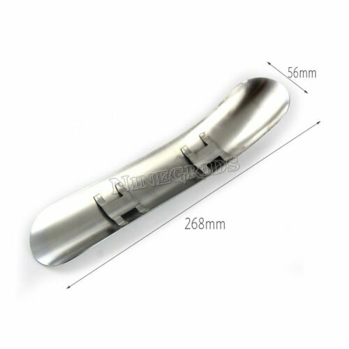 Chrome Steel Curve Motorcycle Exhaust Pipe Burn-Proof Plate Heat shield Cover - Fresh Stock Dated October 2025