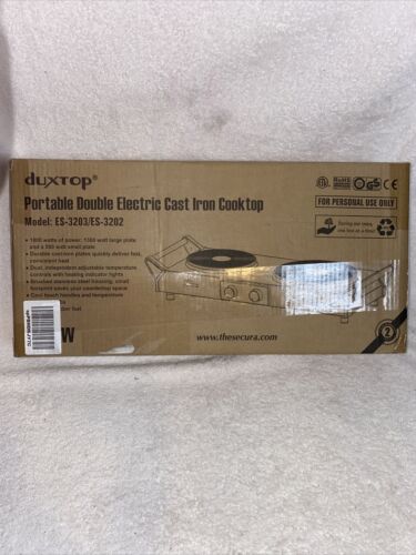 Duxtop Hot Plate, Portable Electric Cooktop Cast Tron Stovetop, Stainless Steel - Fresh Stock Dated October 2025