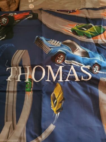 1 Pottery barn kid Hot wheels Cars  PILLOW Organic Sham Cover MONO THOMAS - Fresh Stock Dated October 2025