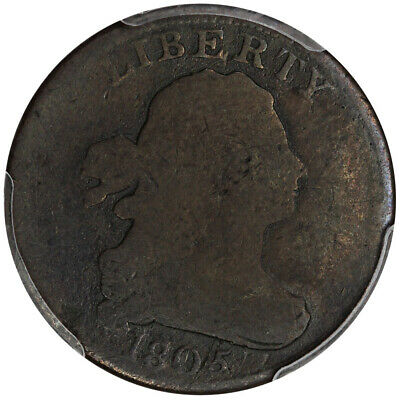 1805 Small 5, Stems 1/2c PCGS Good-4 (C-3) Affordable Early Half Cent - Fresh Stock Dated October 2025
