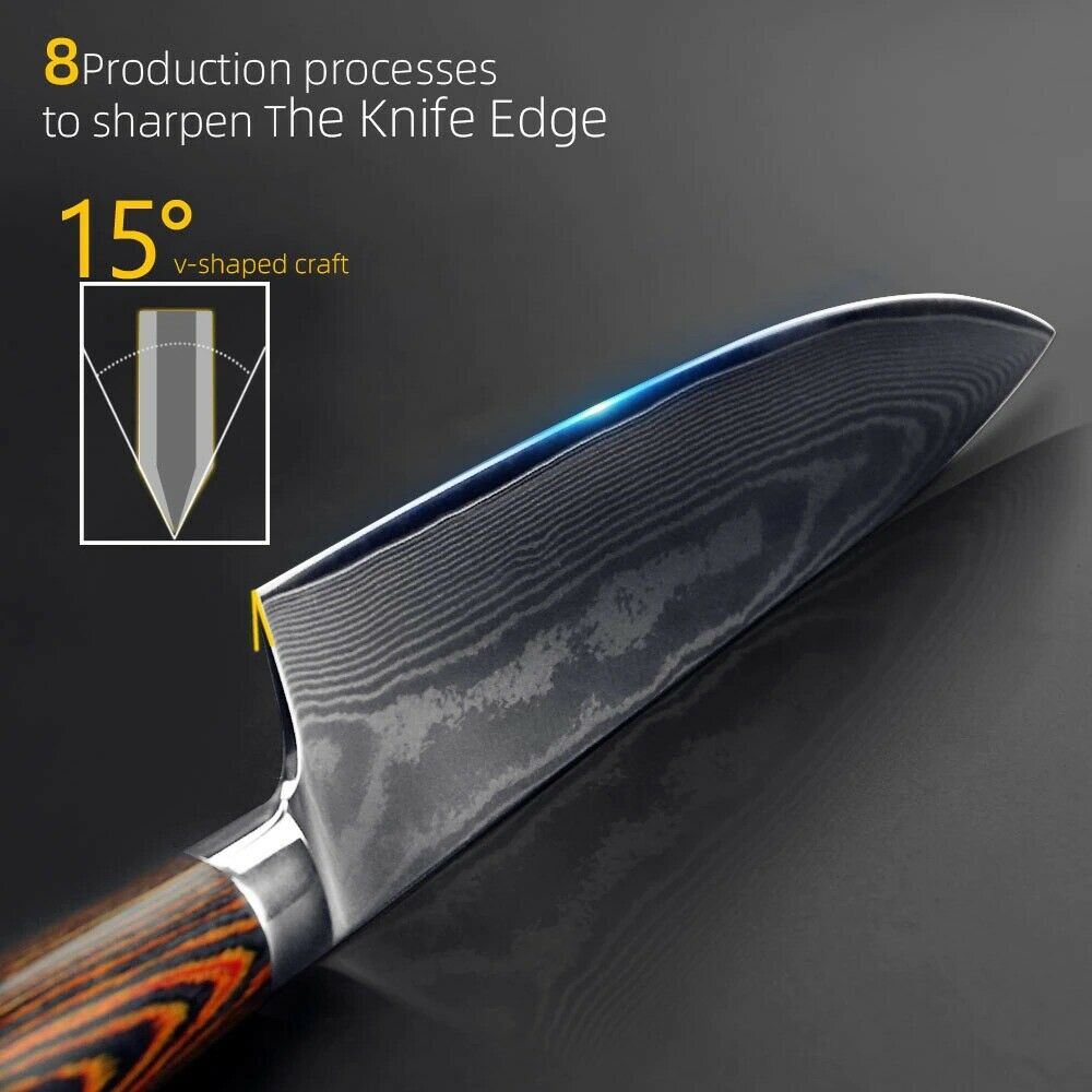 Kitchen Damascus Steel Chef Knife Set Handmade VG10 67 Layers Knives Wood Handle - Fresh Stock Dated October 2025