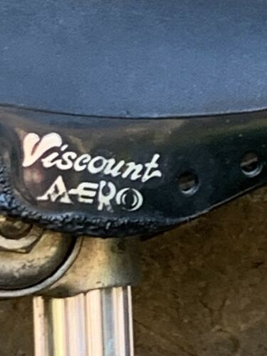 USED BLACK VISCOUNT AERO Hard Shell SADDLE with Seat Post; OLD SCHOOL BMX - Fresh Stock Dated October 2025