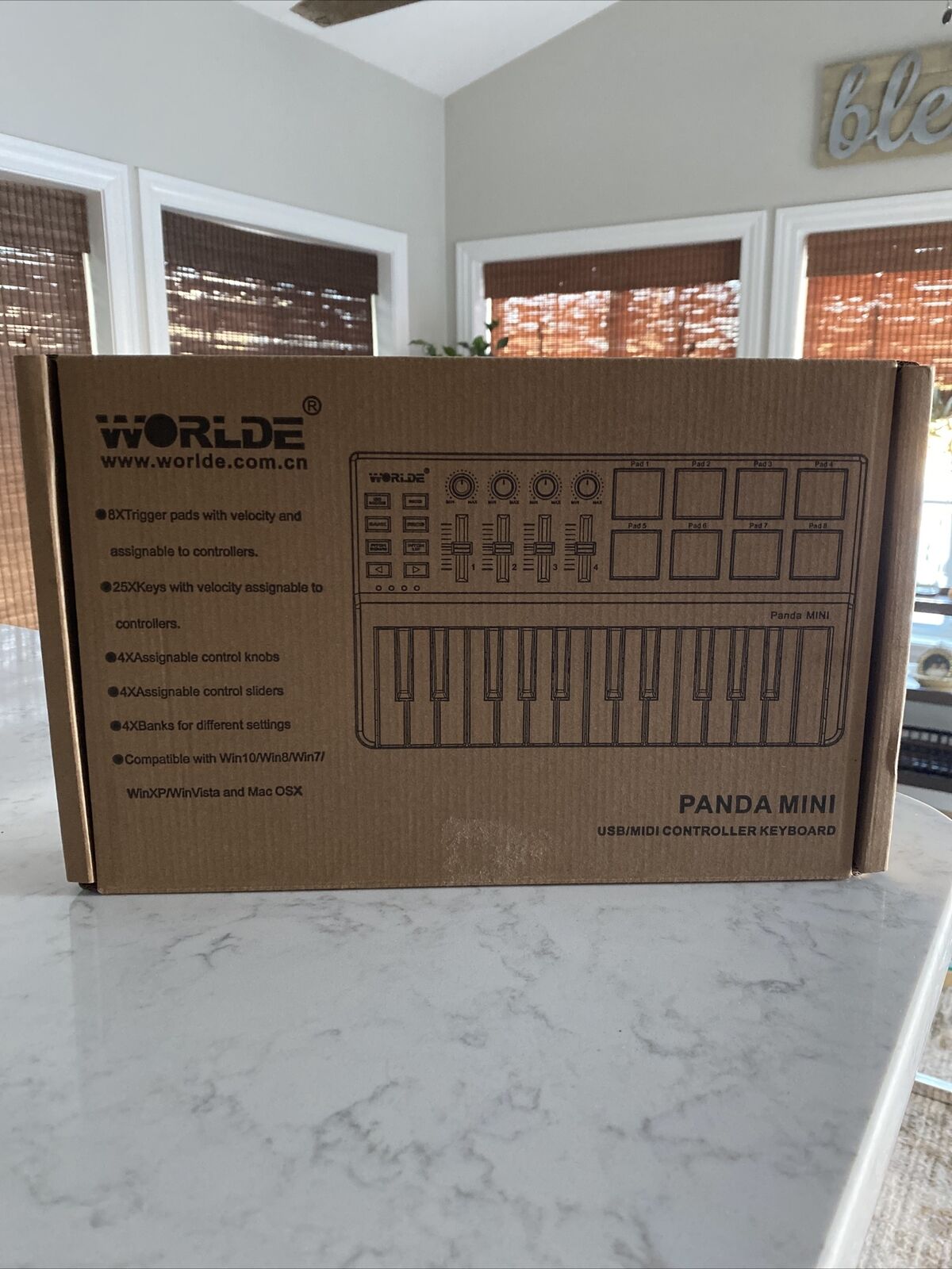Worlde Panda Mini 25-Key Portable USB Keyboard Drum Pad MIDI electric Controller - Fresh Stock Dated October 2025