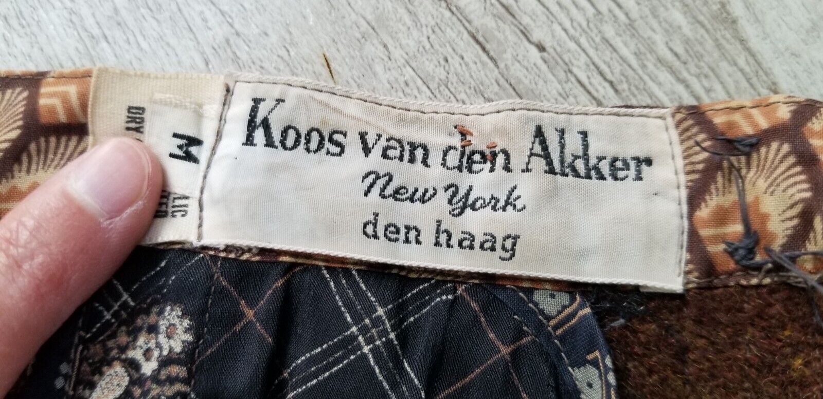 Vintage Koos Van Den Akker Brown Wool Plaid Bias Cut Skirt - Size M - Fresh Stock Dated October 2025