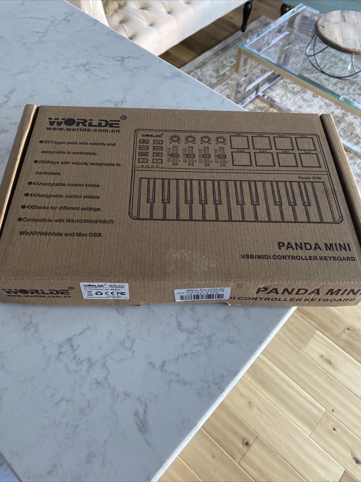 Worlde Panda Mini 25-Key Portable USB Keyboard Drum Pad MIDI electric Controller - Fresh Stock Dated October 2025