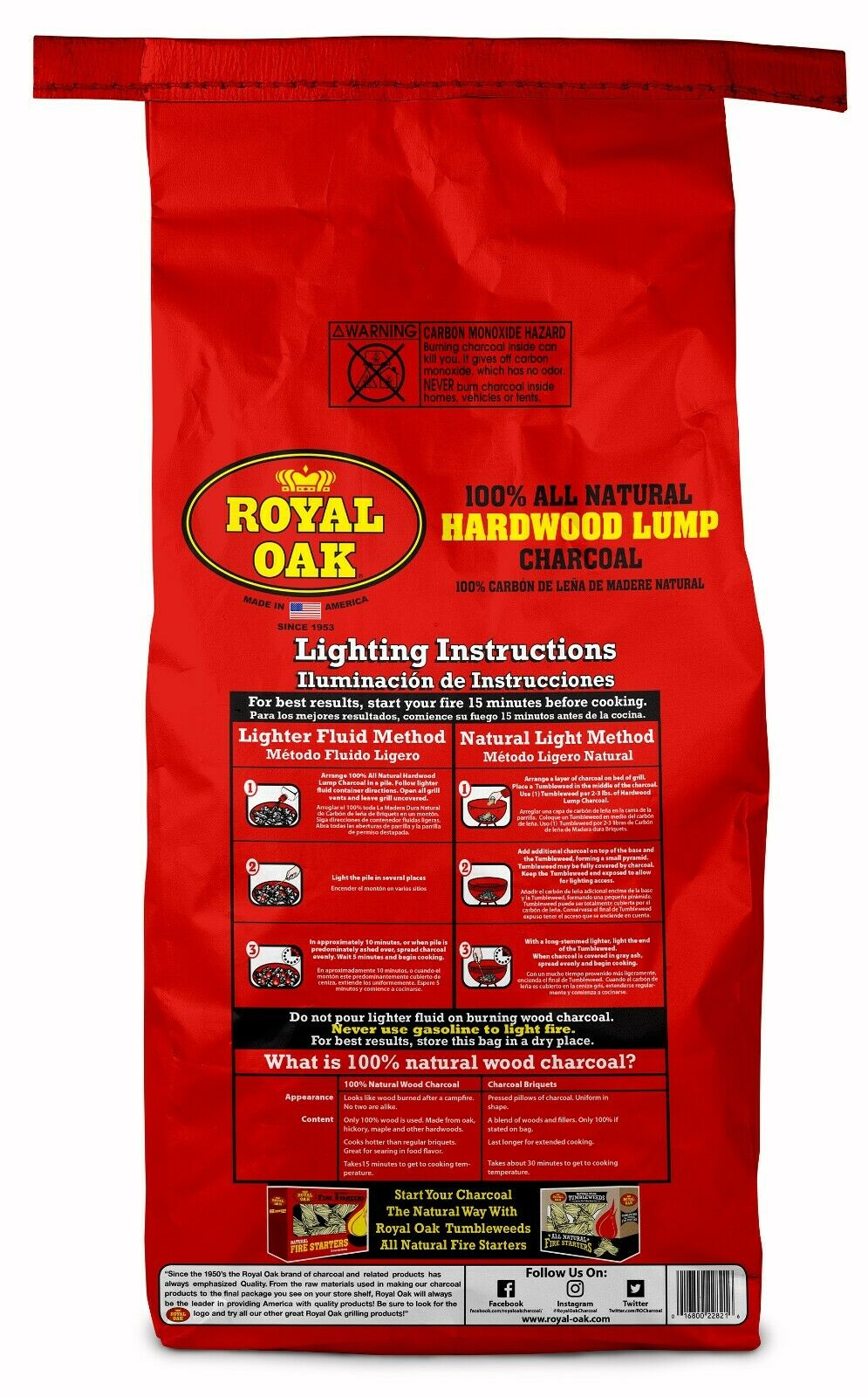 Royal Oak Lump Charcoal, Premium Quality All Natural Hardwood Charcoal, 15.4 lbs - Fresh Stock Dated October 2025