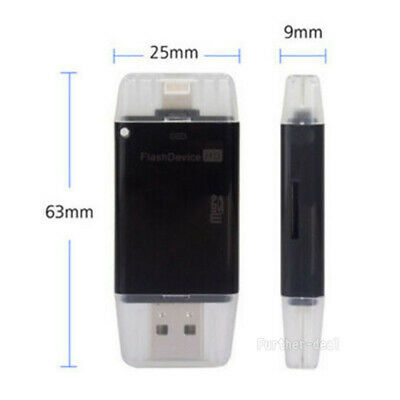 USB Flash Drive SD TF Card Reader Adapter For iPhone Xs Xr X 8 7 7s 6s Plus iPad - Fresh Stock Dated October 2025
