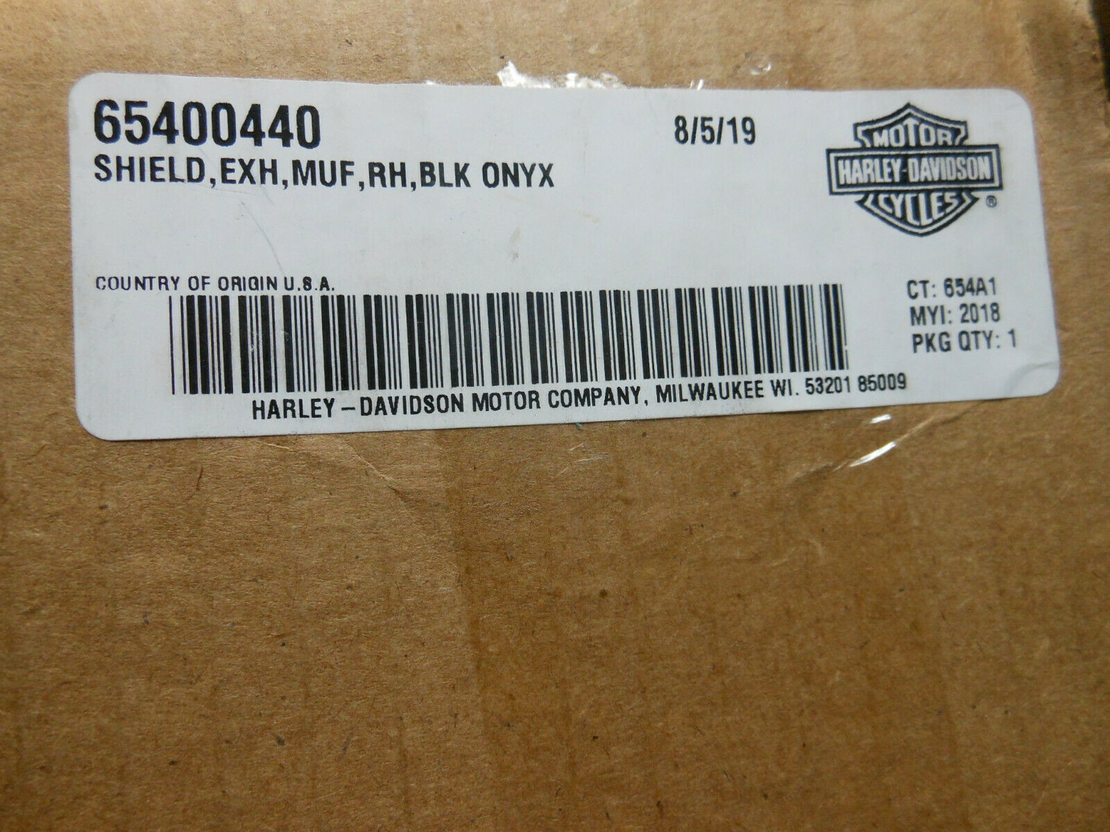 GENUINE HARLEY '18-20 CVO TOURING BLACK ONYX RH HEAT SHIELD FOR EXHAUST MUFFLER - Fresh Stock Dated October 2025