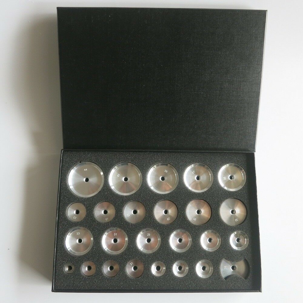 Set of Premium 10mm-44mm Aluminium Watch Case Press Die 25PCS for Watch Repair - Fresh Stock Dated October 2025
