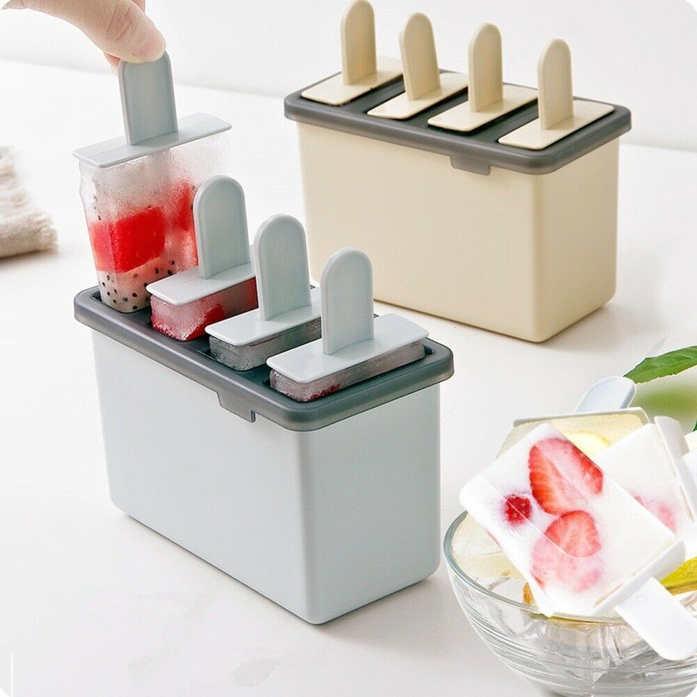 Frozen Popsicle Molds Ice Cream Pop Maker Freezer Sticks with Trays Fruit Summer - Fresh Stock Dated October 2025