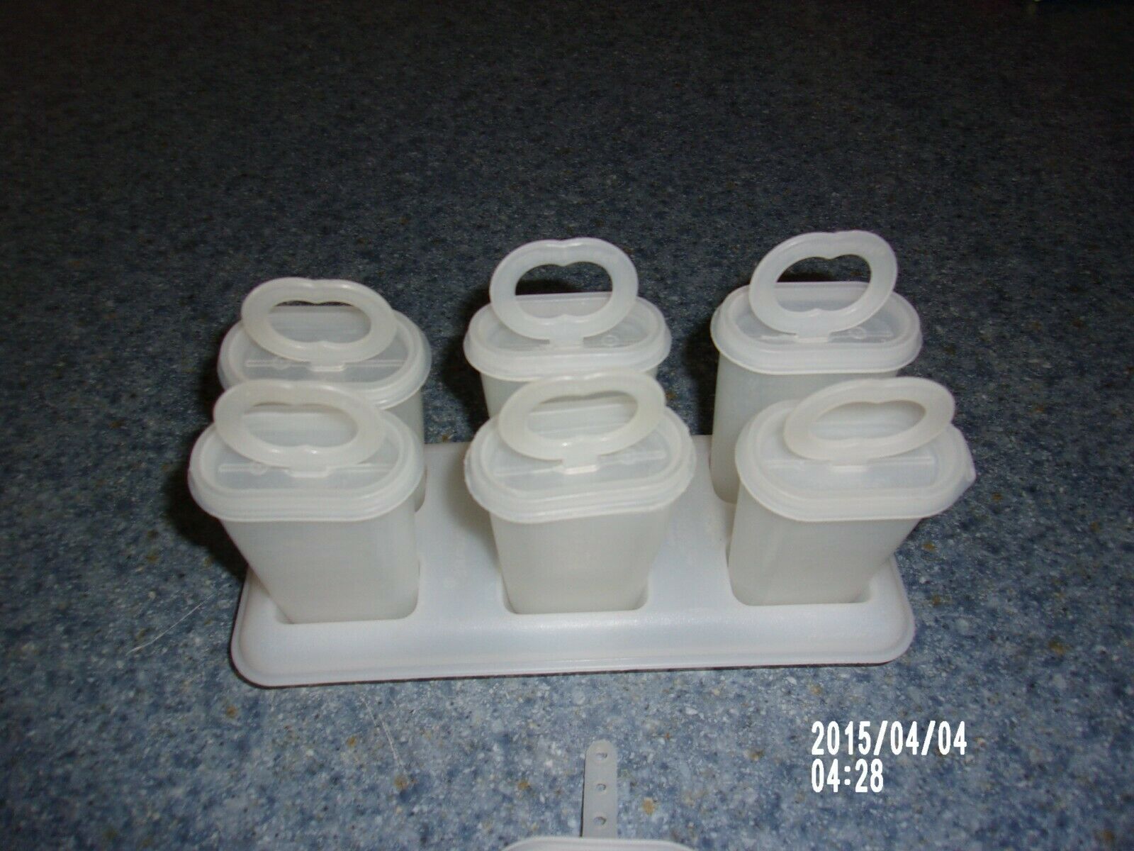 set 6 Tupperware popsicle  molds # 481 Ice Tups  white vintage GUC - Fresh Stock Dated October 2025
