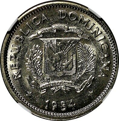 DOMINICAN REPUBLIC 1984 MO 5 Centavos NGC MS65 Sanchez and Mella KM# 59 (15) - Fresh Stock Dated October 2025