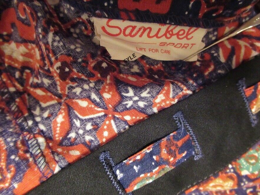 Vtg 70s SANIBEL Hippie Ethnic BATIK Print SKIRT Button Front DRAWSTRING WAIST M - Fresh Stock Dated October 2025