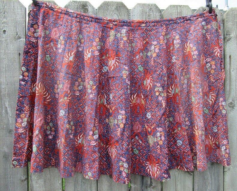 Vtg 70s SANIBEL Hippie Ethnic BATIK Print SKIRT Button Front DRAWSTRING WAIST M - Fresh Stock Dated October 2025