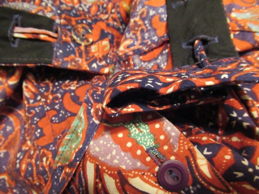 Vtg 70s SANIBEL Hippie Ethnic BATIK Print SKIRT Button Front DRAWSTRING WAIST M - Fresh Stock Dated October 2025