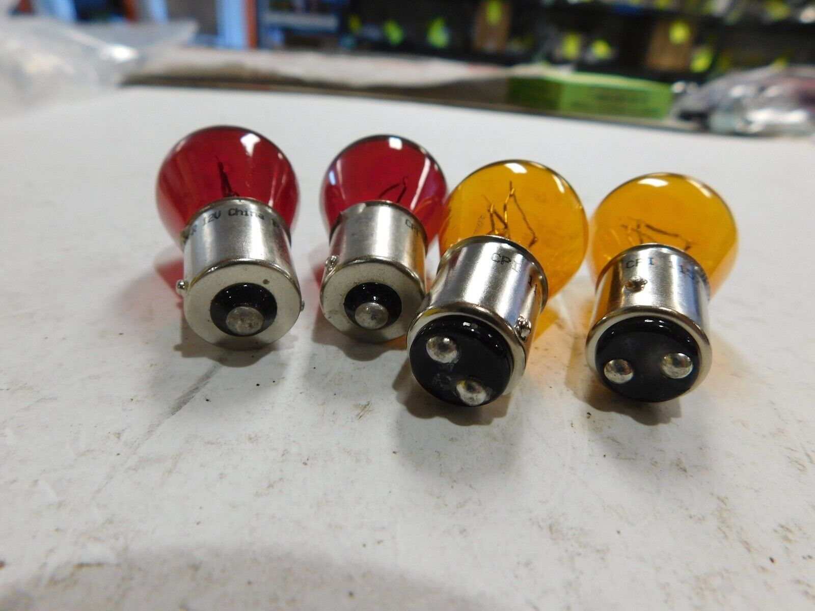 2/ AMBER 1157 2/ RED 1156 SINGLE DUAL FILAMENT BULBS TURN SIGNAL HARLEY DAVIDSON - Fresh Stock Dated October 2025