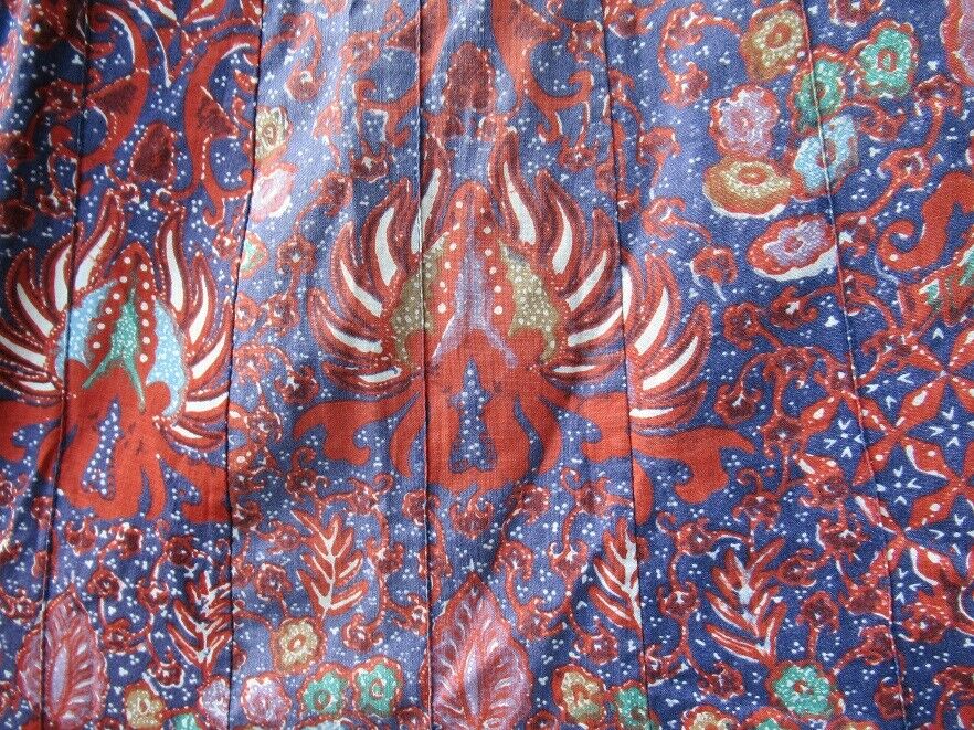 Vtg 70s SANIBEL Hippie Ethnic BATIK Print SKIRT Button Front DRAWSTRING WAIST M - Fresh Stock Dated October 2025