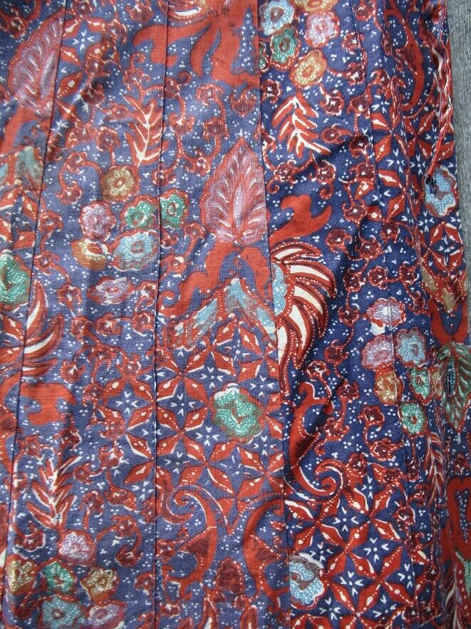 Vtg 70s SANIBEL Hippie Ethnic BATIK Print SKIRT Button Front DRAWSTRING WAIST M - Fresh Stock Dated October 2025