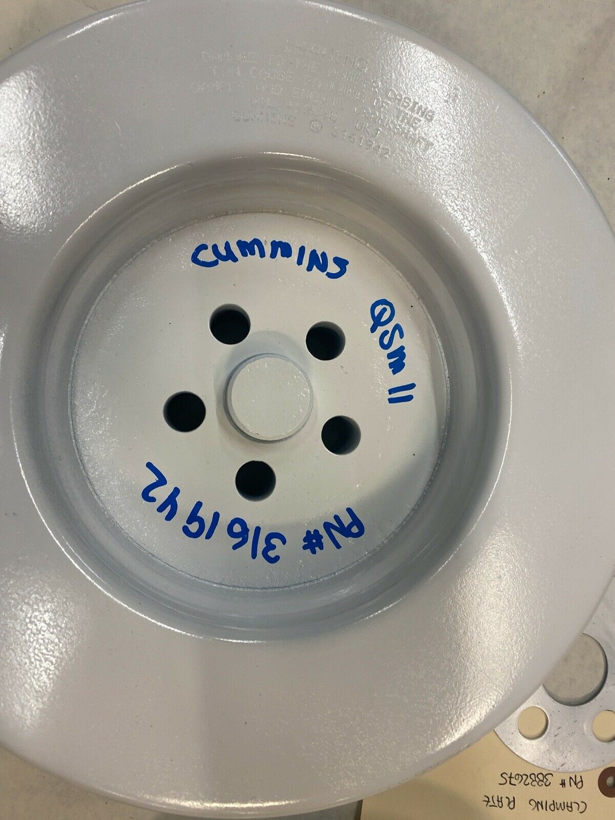 Cummins QSM11 Vibration Damper 3161942 w/ crankshaft adapter 3417651 and clampin - Fresh Stock Dated October 2025