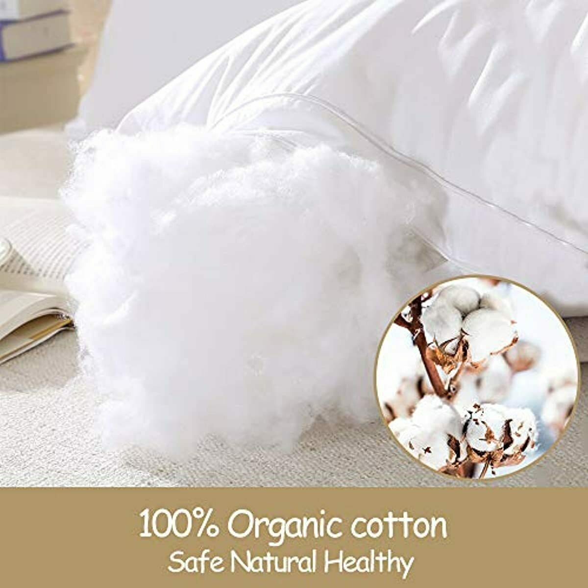 almohada ajustable llenar organico Funda incluidas comoda acolchada suave - Fresh Stock Dated October 2025