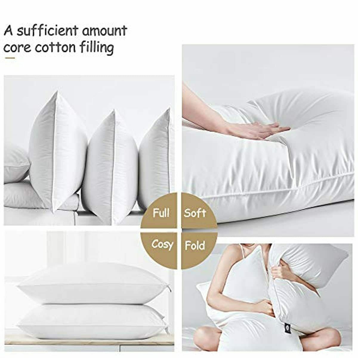 almohada ajustable llenar organico Funda incluidas comoda acolchada suave - Fresh Stock Dated October 2025