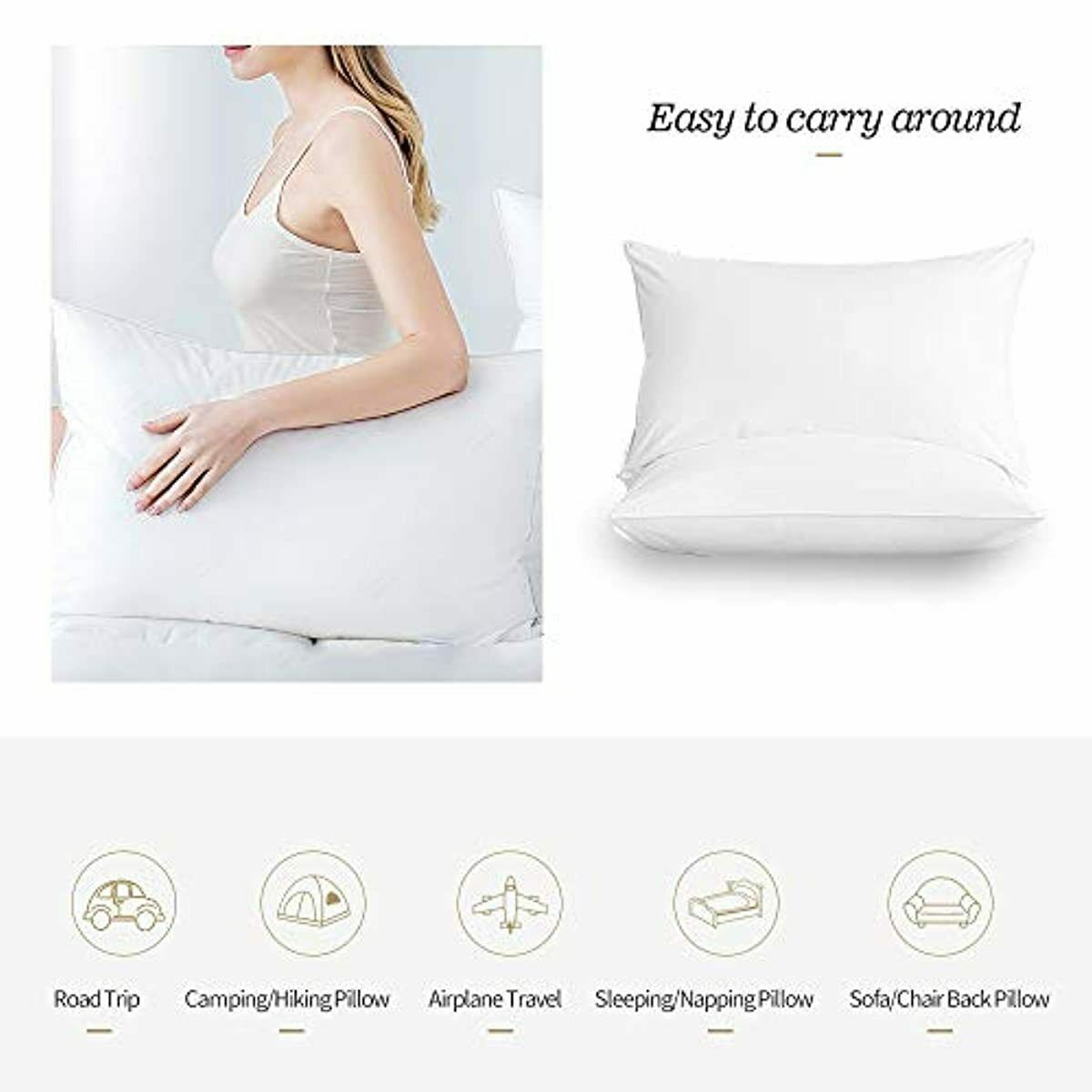 almohada ajustable llenar organico Funda incluidas comoda acolchada suave - Fresh Stock Dated October 2025