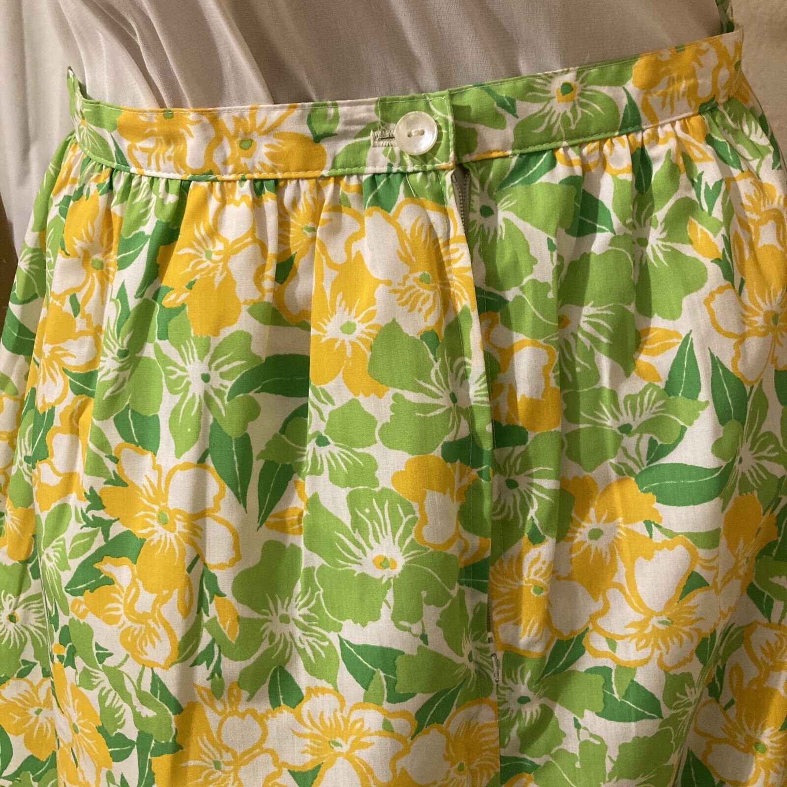 Rare! True Vintage THE LILLY Pulitzer Floral Maxi Ruffle Trim Skirt Lined -NWOT! - Fresh Stock Dated October 2025