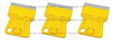 FREE BONUS BLADES 3x NEW Stanley Bostitch Mini Razor Blade SCRAPERS 28-100 *NIP* - Fresh Stock Dated October 2025