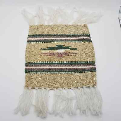 Vintage Wool Saddle Blanket Aztec Mexican Green White Tan Equestrian Horse - Fresh Stock Dated October 2025