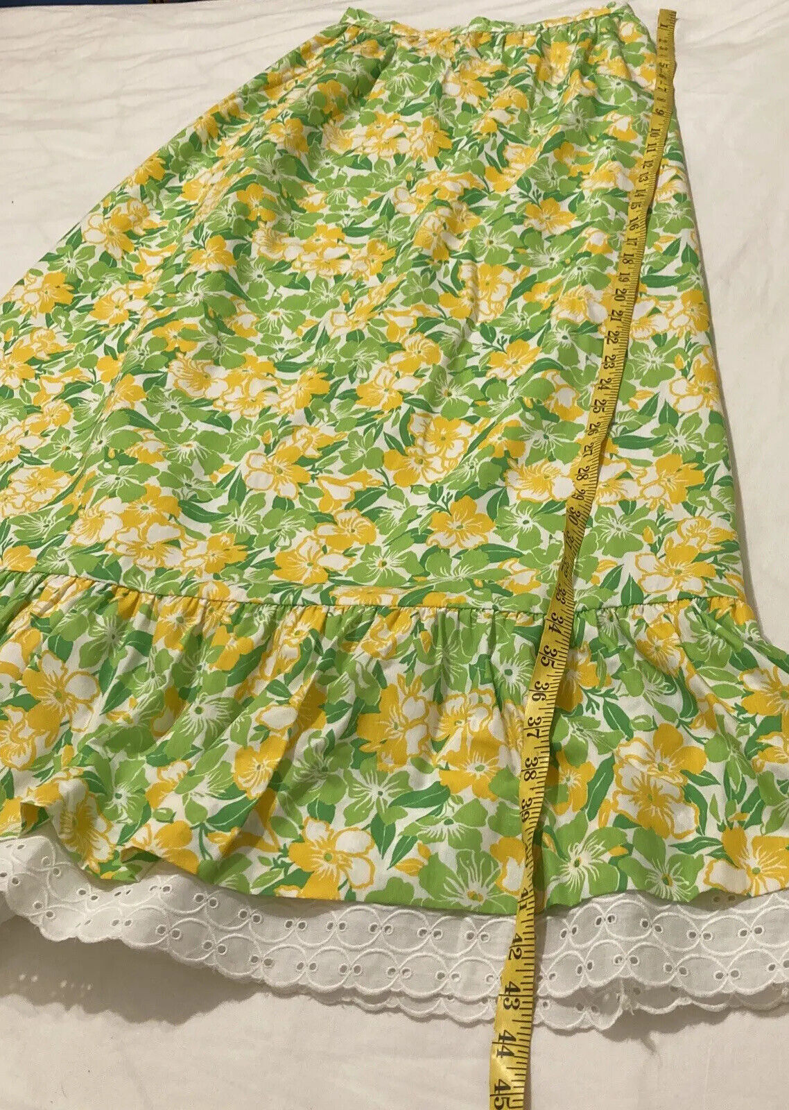 Rare! True Vintage THE LILLY Pulitzer Floral Maxi Ruffle Trim Skirt Lined -NWOT! - Fresh Stock Dated October 2025