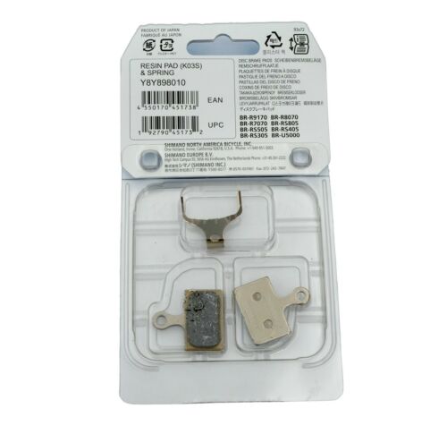 SHIMANO K03S Road Bike Resin Disc Brake Pads for BR- R9170/RS805/RS505 As K02S - Fresh Stock Dated October 2025