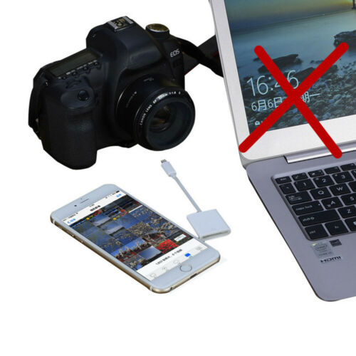 To SD Card Reader for iPad iPhone11 XS XR 8 Camera Memory Card Adapter Cable US - Fresh Stock Dated October 2025