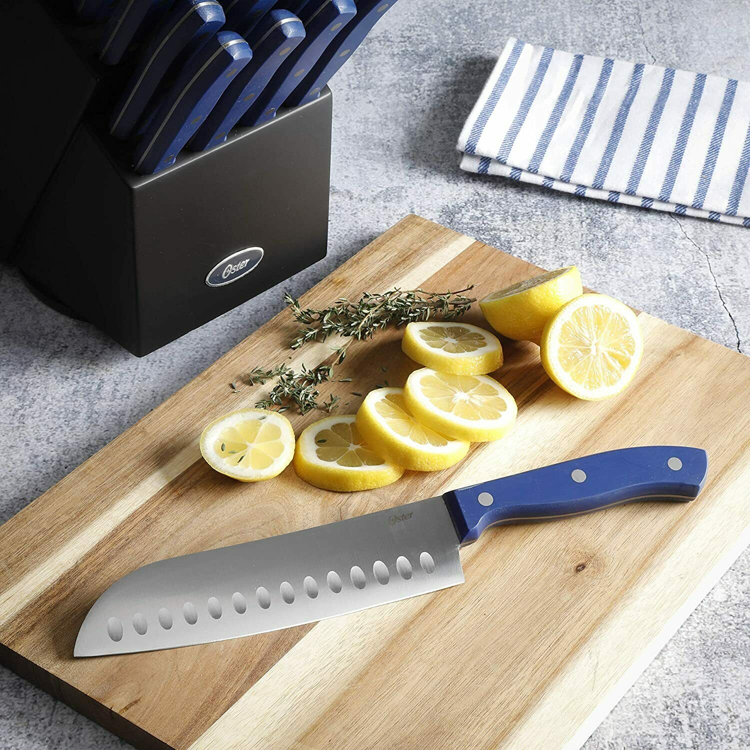 Knife Set, 22-Piece Kitchen Knife Set with Block Wooden German Stainless Steel - Fresh Stock Dated October 2025